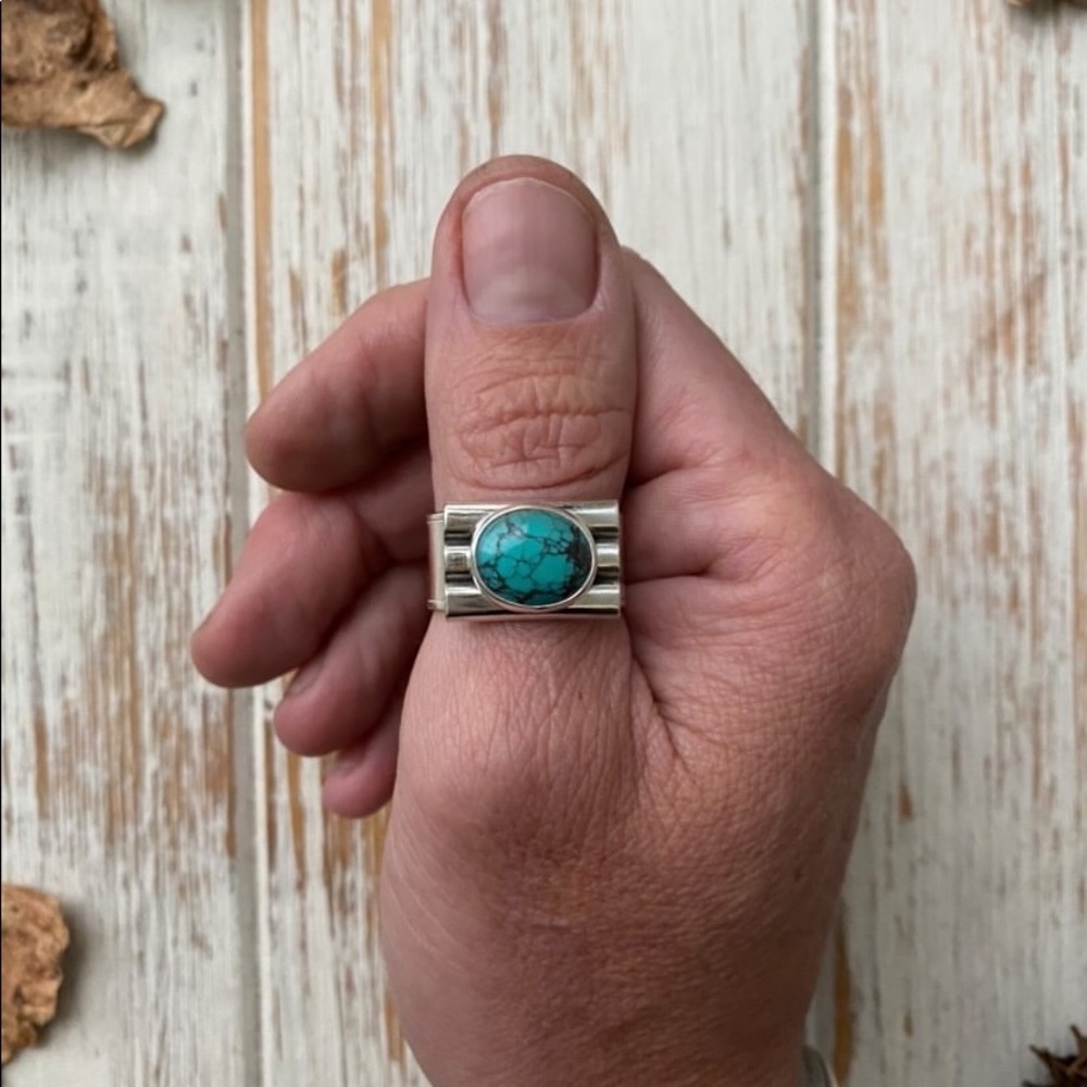 Turquoise Thumb Ring (Size 9-9.5)